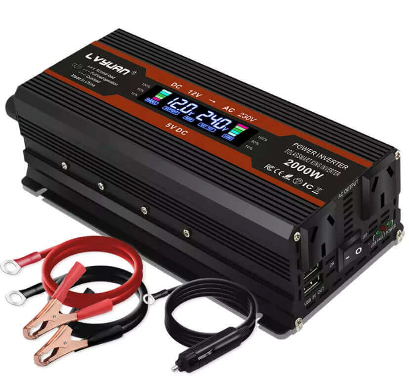 1000W 2000W Power Inverter 12V to 240V With LCD Display